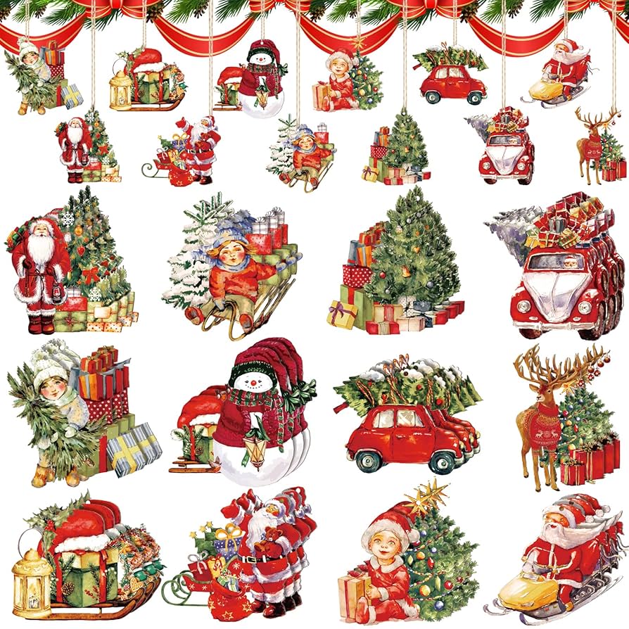 Amazon.co.jp: 36個 ヴィンテージ クリスマスツリーオーナメント